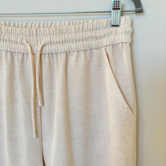 Primark Trouser Pants Linen Blend Cream Size 6 - Picture 3 of 7